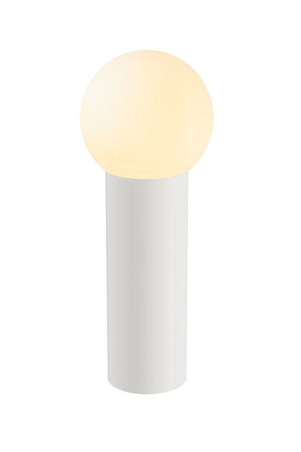 SŒUR Médium - Lampe de sol 90cm en acier avec globe en opaline